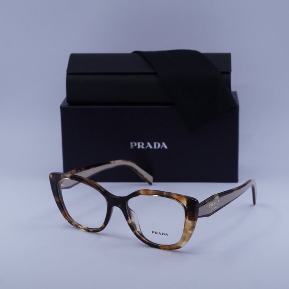 Prada PRB04V 07R1O1 Eyeglasses Havana Caramel 53mm Cat Eye Frame - Picture 11 of 11